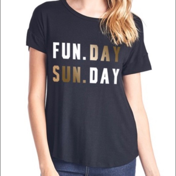 Tops - 🚨SALE🛍 Fun Day • Sunday Black Tee